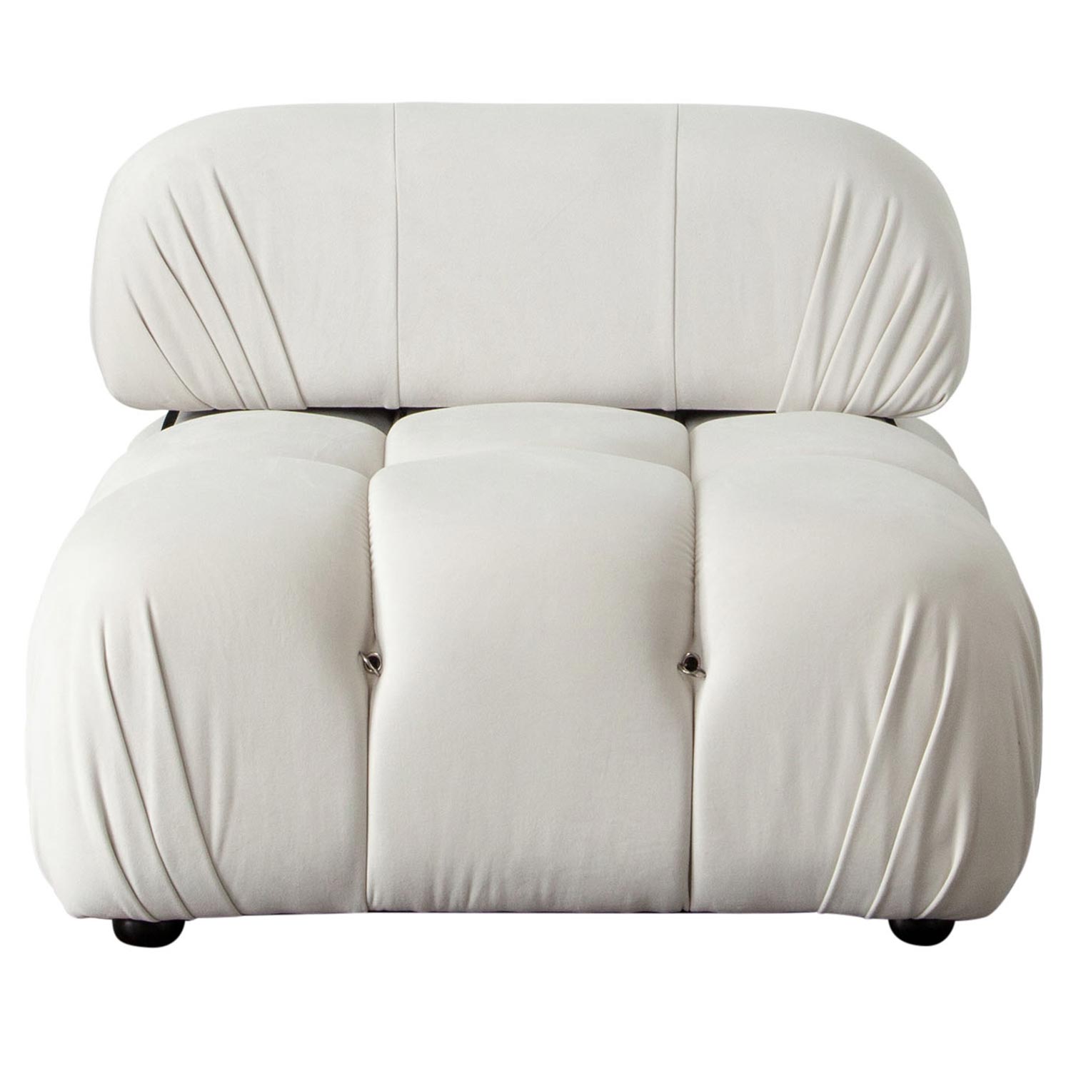 Paloma Armless Chair in Light Cream Velvet-Sofas & Loveseats-Diamond Sofa-Sideboards and Things 