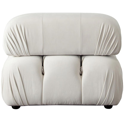 Paloma Armless Chair in Light Cream Velvet-Sofas & Loveseats-Diamond Sofa-Sideboards and Things 