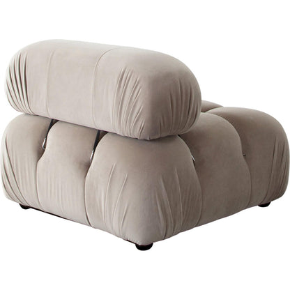 Paloma Armless Chair in Mink Tan Velvet-Sofas & Loveseats-Diamond Sofa-Sideboards and Things 