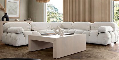 Paloma Rectangle Ottoman in Light Cream Velvet-Ottomans-Diamond Sofa-Sideboards and Things 