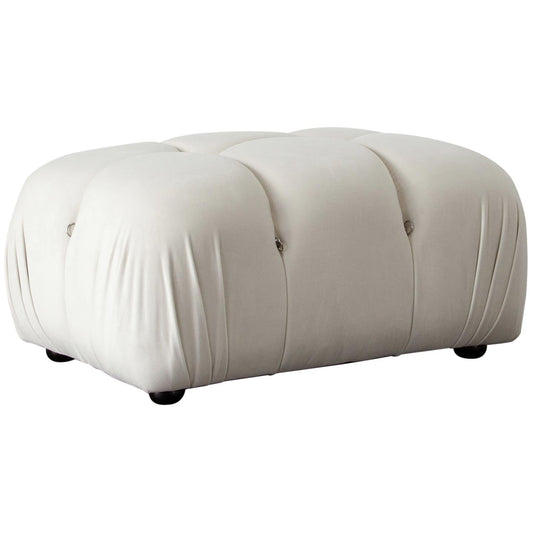 Paloma Rectangle Ottoman in Light Cream Velvet-Ottomans-Diamond Sofa-Sideboards and Things 