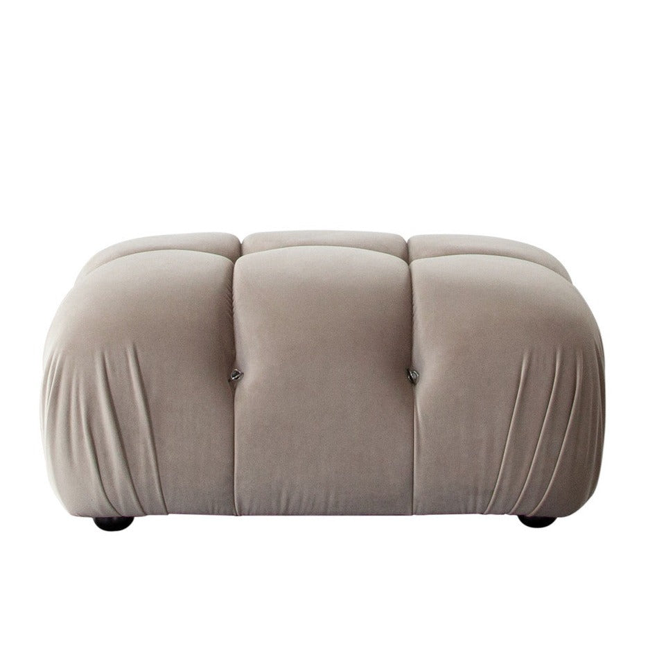 Paloma Rectangle Ottoman in Mink Tan Velvet-Ottomans-Diamond Sofa-Sideboards and Things 