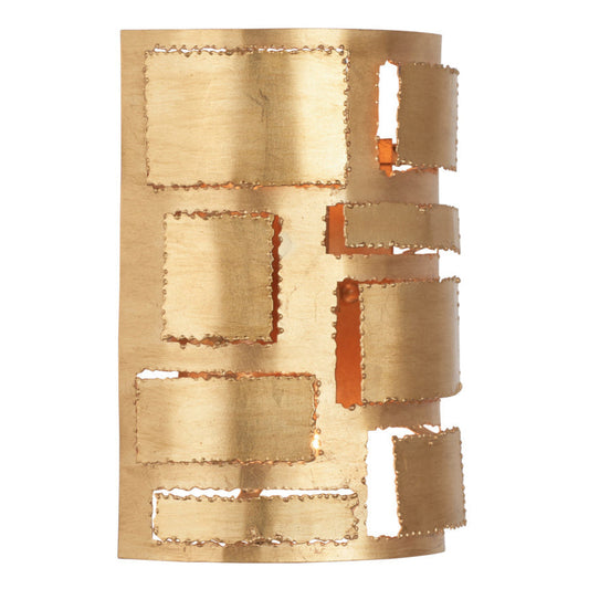 Pane Metal Golden Wall Sconce