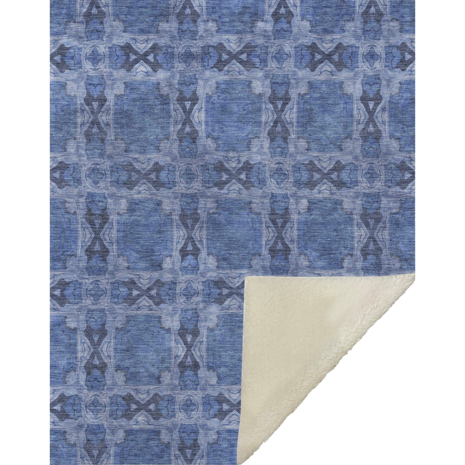 Addison Rugs Panel Blue Washable Indoor-Outdoor Rug