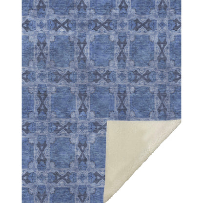 Addison Rugs Panel Blue Washable Indoor-Outdoor Rug