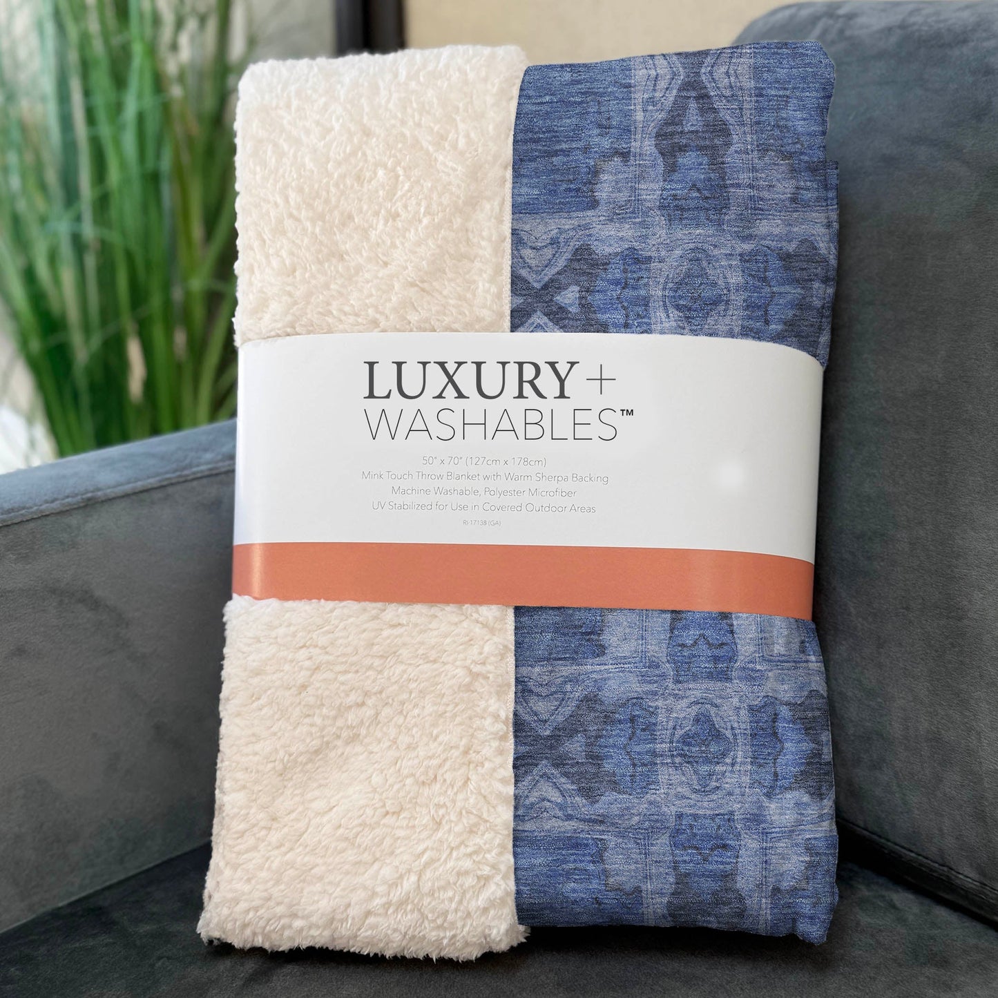 Addison Rugs Panel Blue Washable Indoor-Outdoor Rug