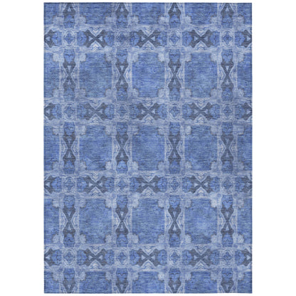 Addison Rugs Panel Blue Washable Indoor-Outdoor Rug