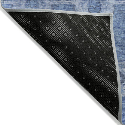 Addison Rugs Panel Blue Washable Indoor-Outdoor Rug