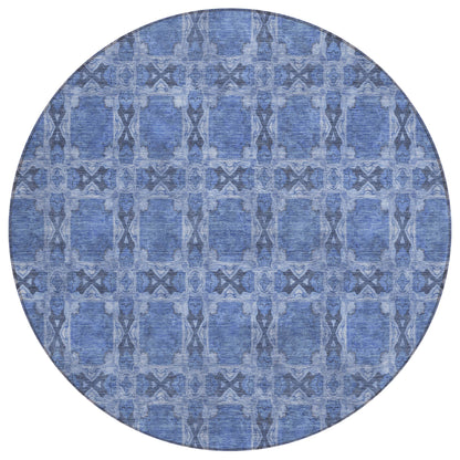 Addison Rugs Panel Blue Washable Indoor-Outdoor Rug