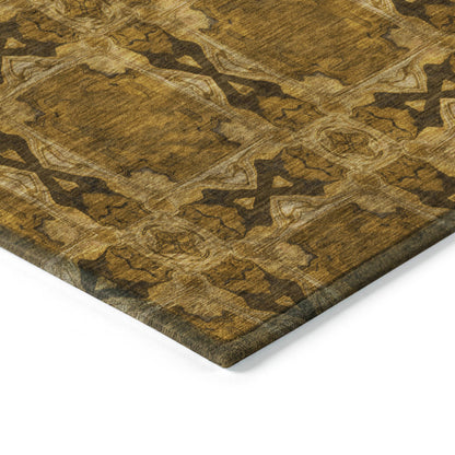 Addison Rugs Panel Chocolate Washable Indoor-Outdoor Rug