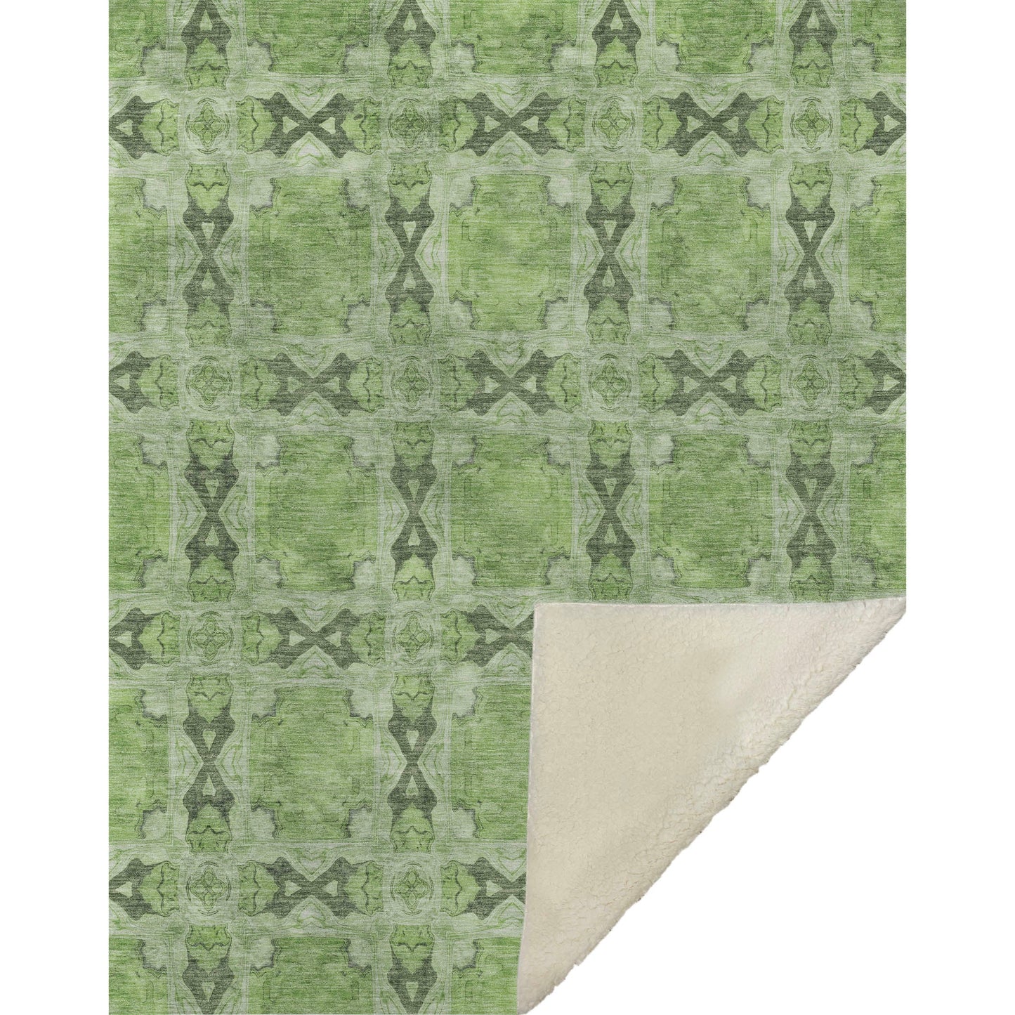 Addison Rugs Panel Green Washable Indoor-Outdoor Rug