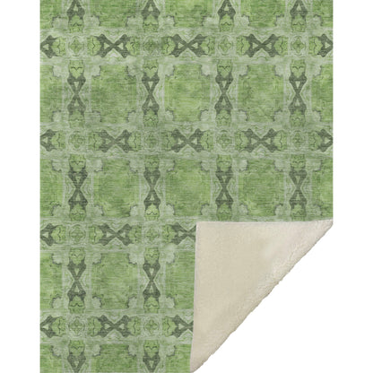 Addison Rugs Panel Green Washable Indoor-Outdoor Rug