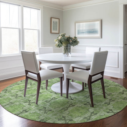 Addison Rugs Panel Green Washable Indoor-Outdoor Rug
