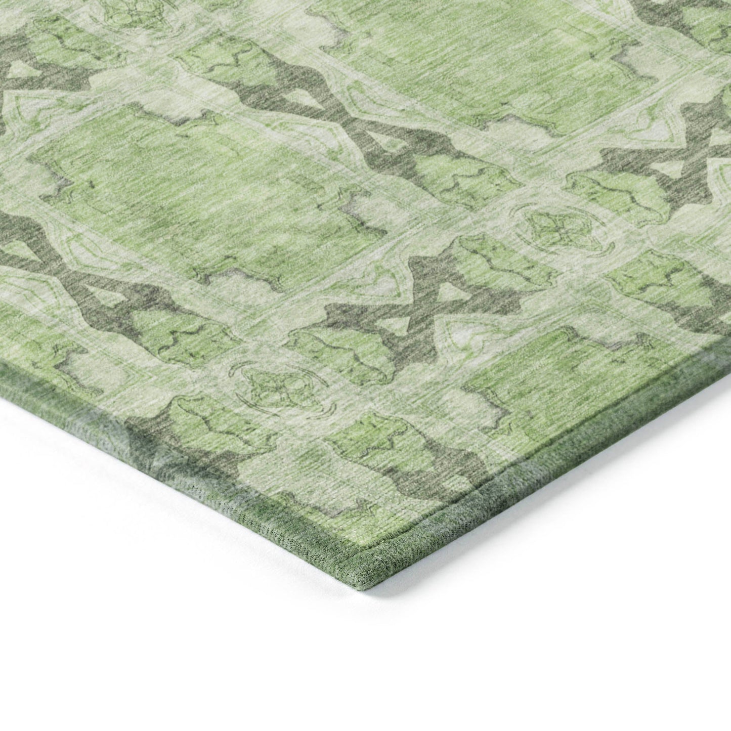 Addison Rugs Panel Green Washable Indoor-Outdoor Rug