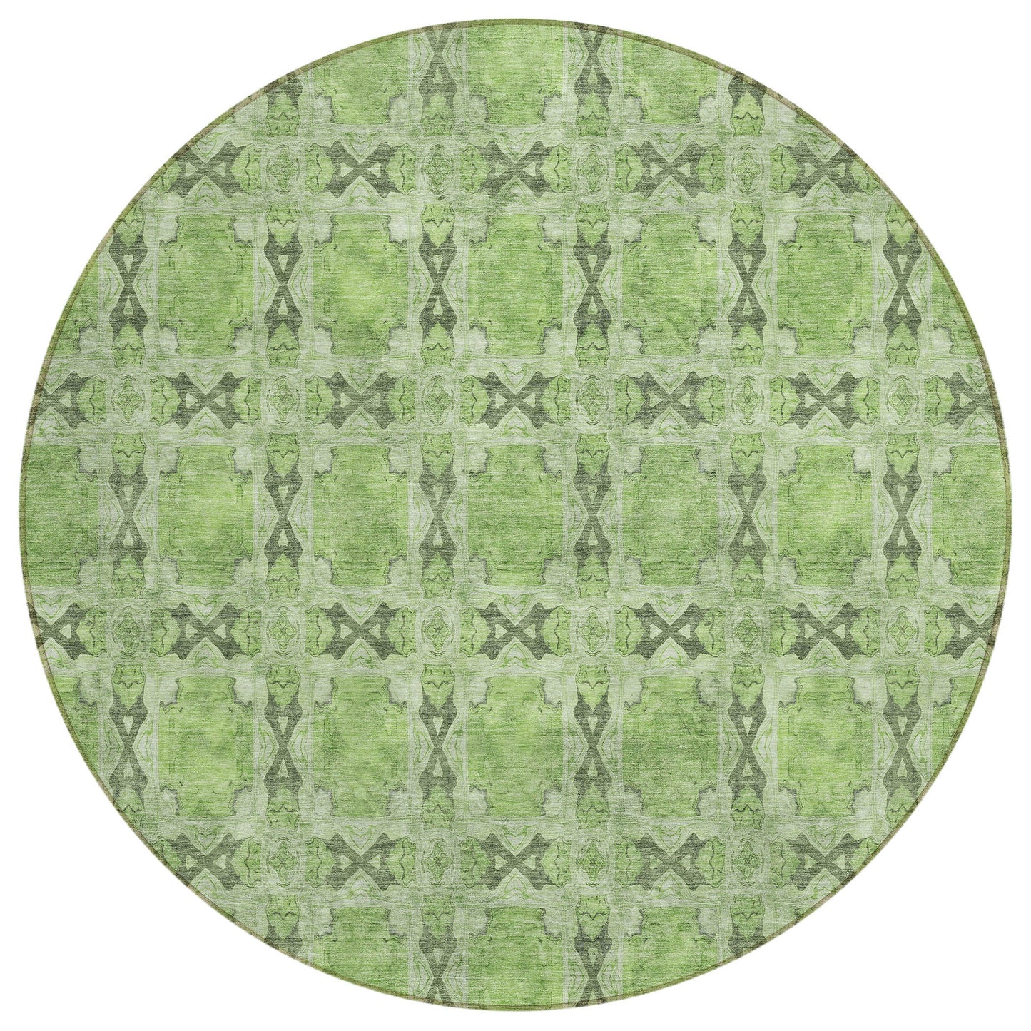 Addison Rugs Panel Green Washable Indoor-Outdoor Rug