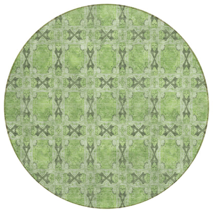 Addison Rugs Panel Green Washable Indoor-Outdoor Rug