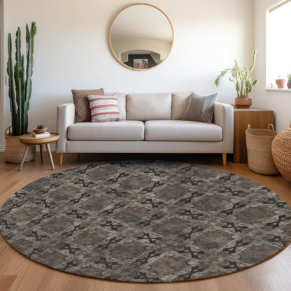 Addison Rugs Panel Grey Washable Indoor-Outdoor Rug