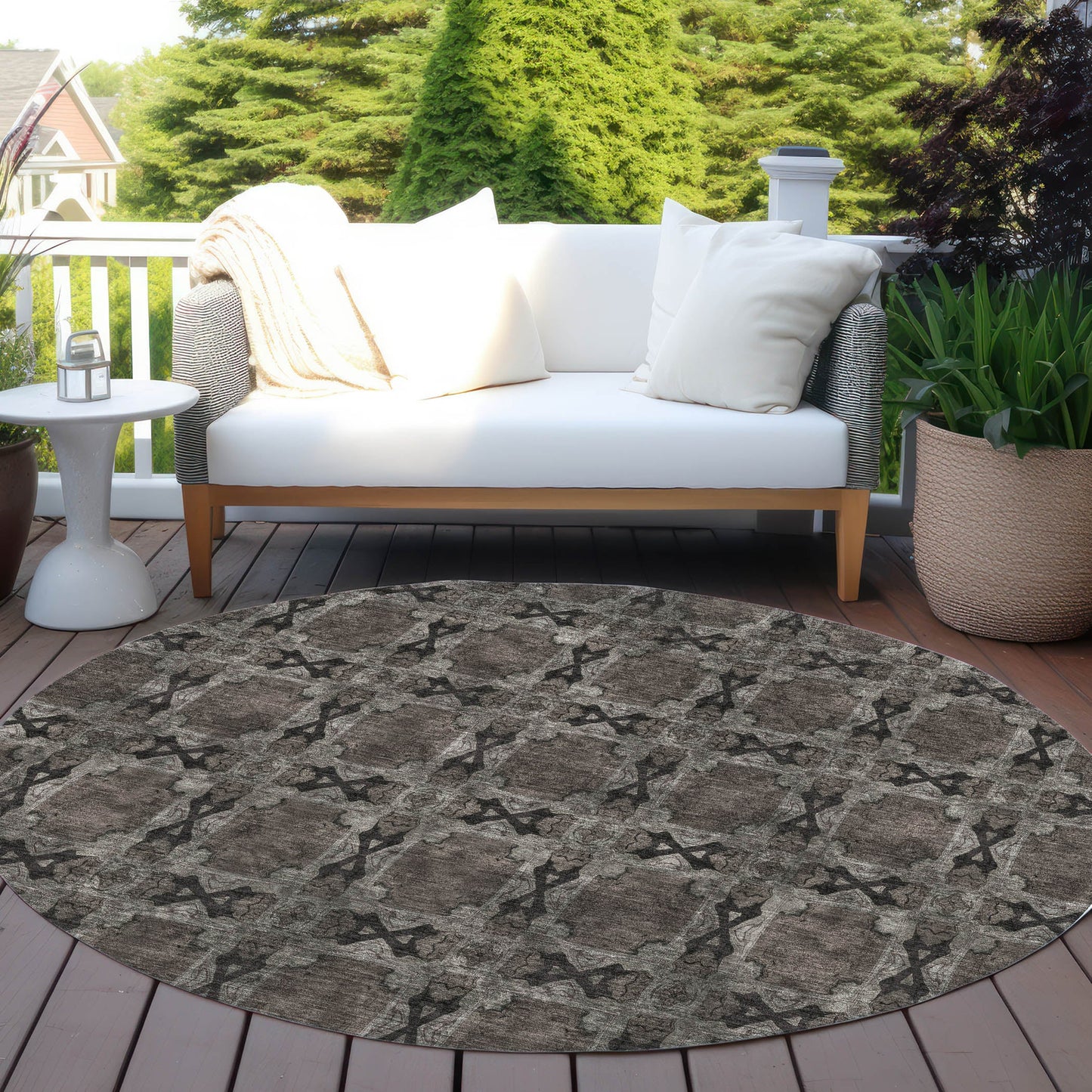Addison Rugs Panel Grey Washable Indoor-Outdoor Rug