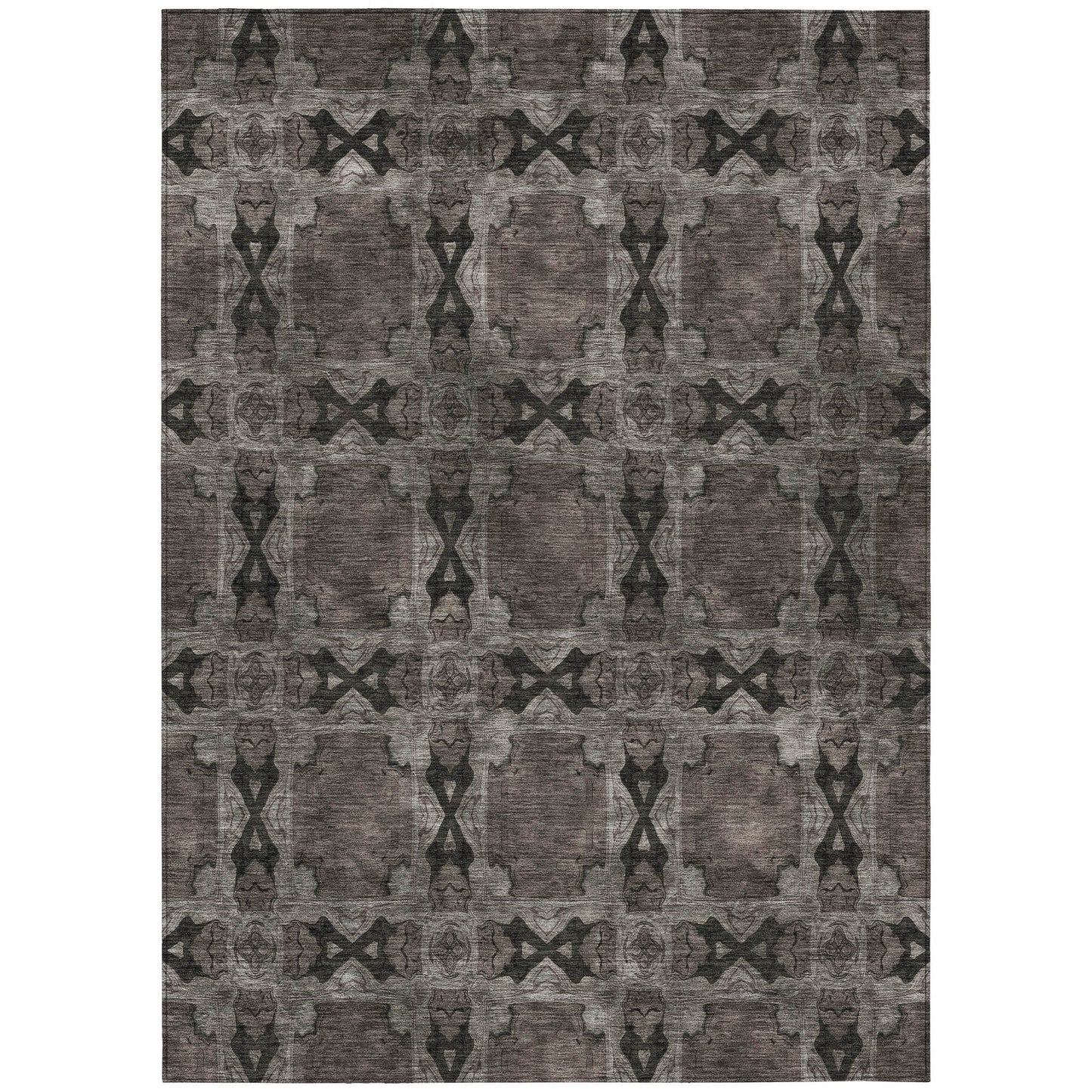 Addison Rugs Panel Grey Washable Indoor-Outdoor Rug