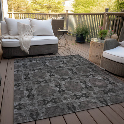 Addison Rugs Panel Grey Washable Indoor-Outdoor Rug