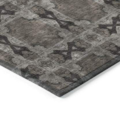 Addison Rugs Panel Grey Washable Indoor-Outdoor Rug