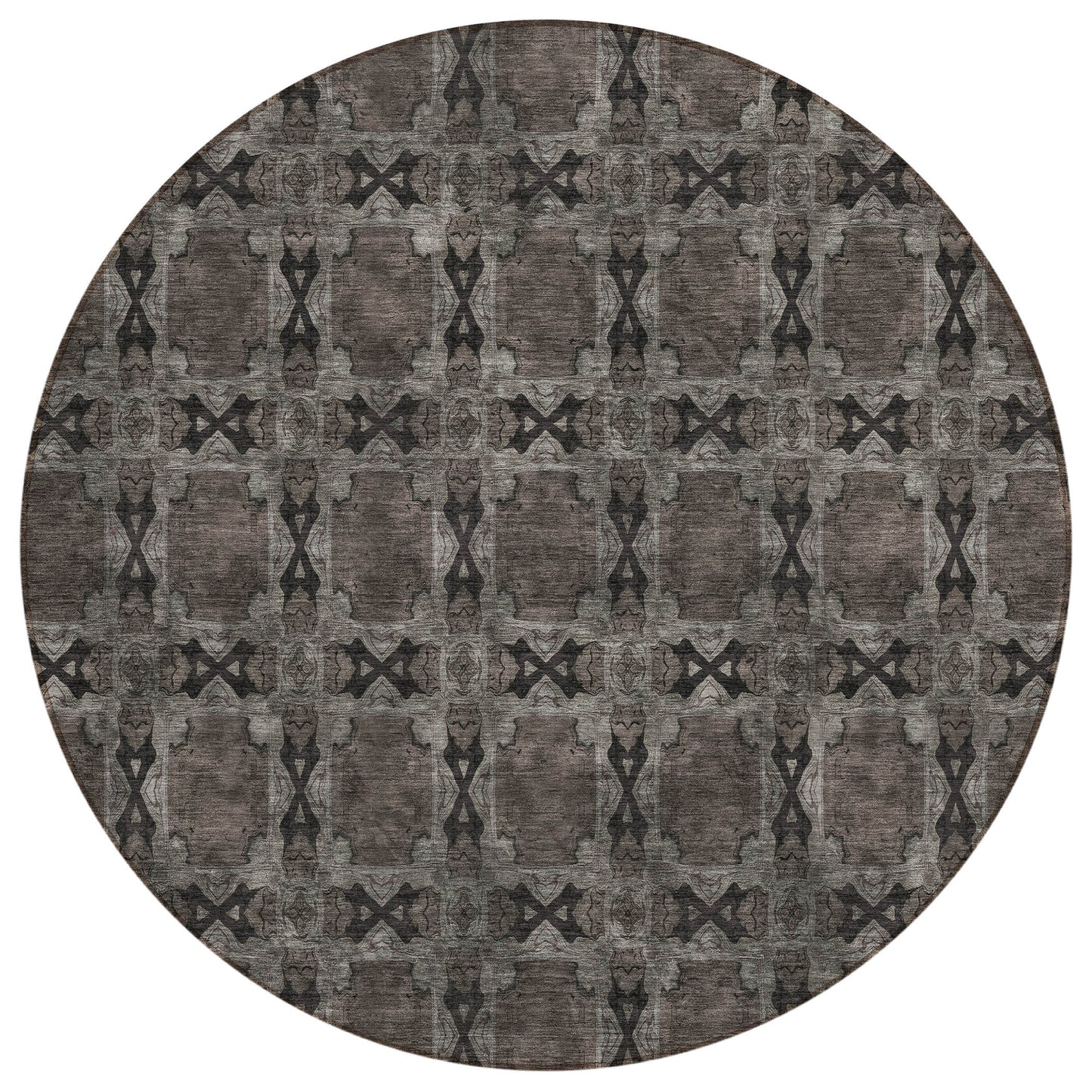 Addison Rugs Panel Grey Washable Indoor-Outdoor Rug