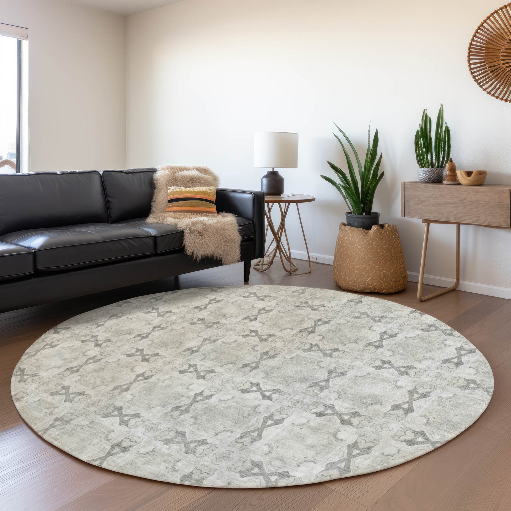 Addison Rugs Panel Ivory Washable Indoor-Outdoor Rug