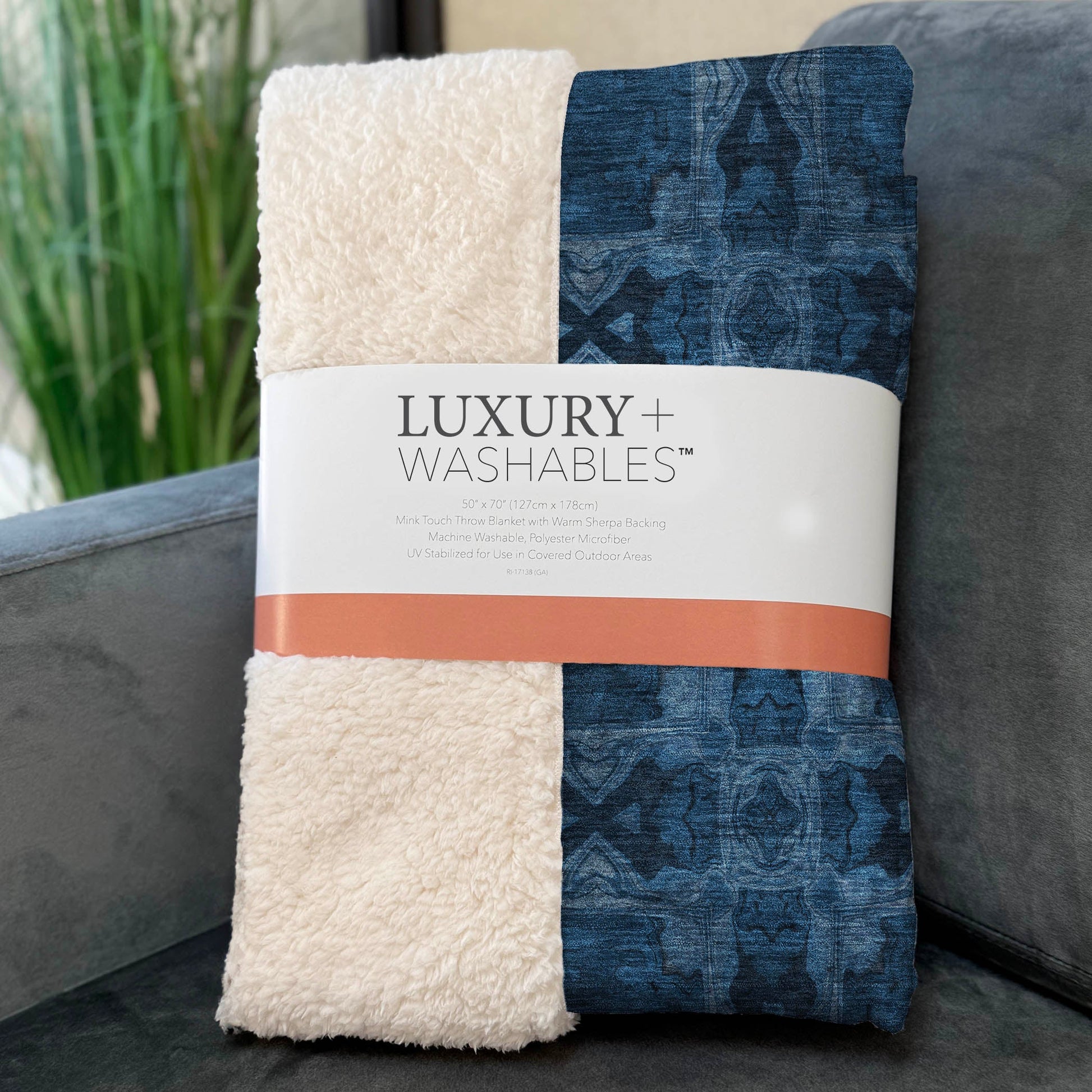 Addison Rugs Panel Navy Washable Indoor-Outdoor Rug