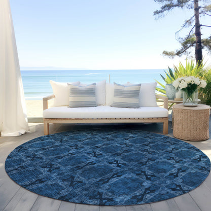 Addison Rugs Panel Navy Washable Indoor-Outdoor Rug