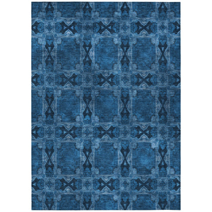 Addison Rugs Panel Navy Washable Indoor-Outdoor Rug
