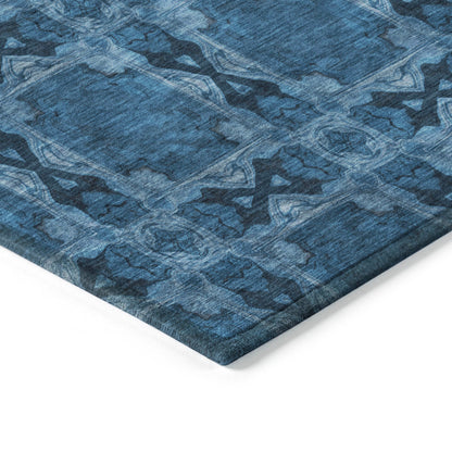 Addison Rugs Panel Navy Washable Indoor-Outdoor Rug