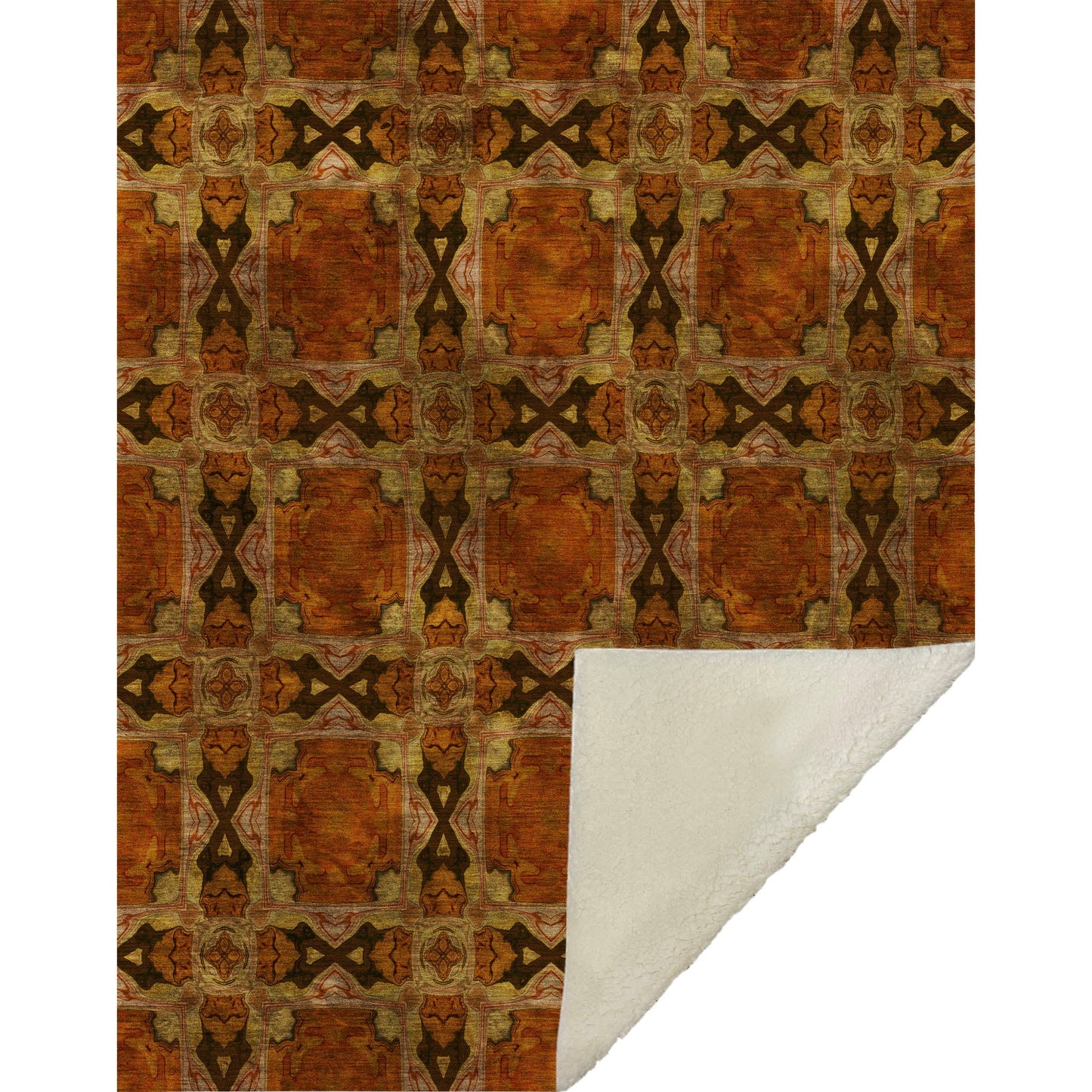 Addison Rugs Panel Orange Washable Indoor-Outdoor Rug