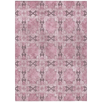 Addison Rugs Panel Pink Washable Indoor-Outdoor Rug