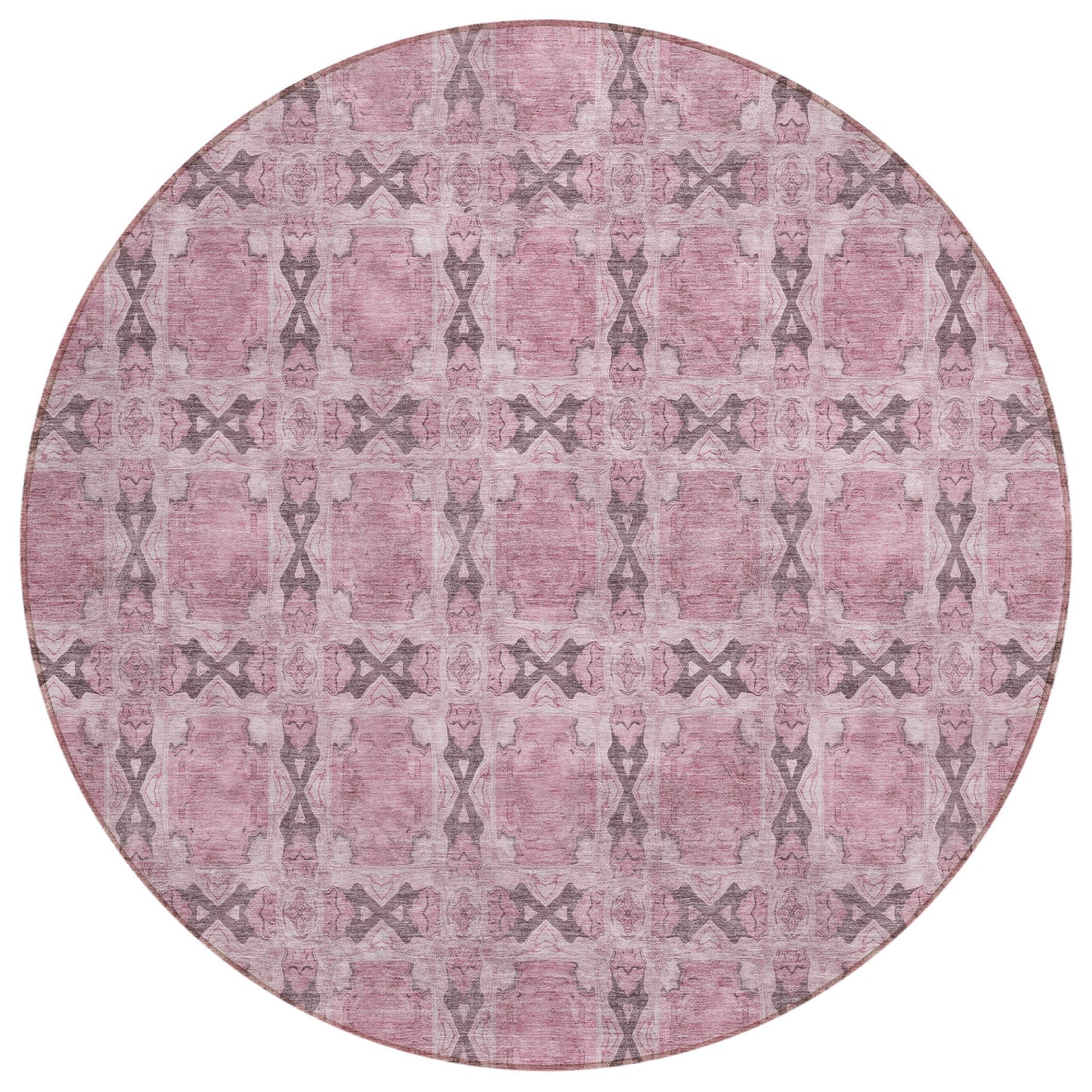 Addison Rugs Panel Pink Washable Indoor-Outdoor Rug