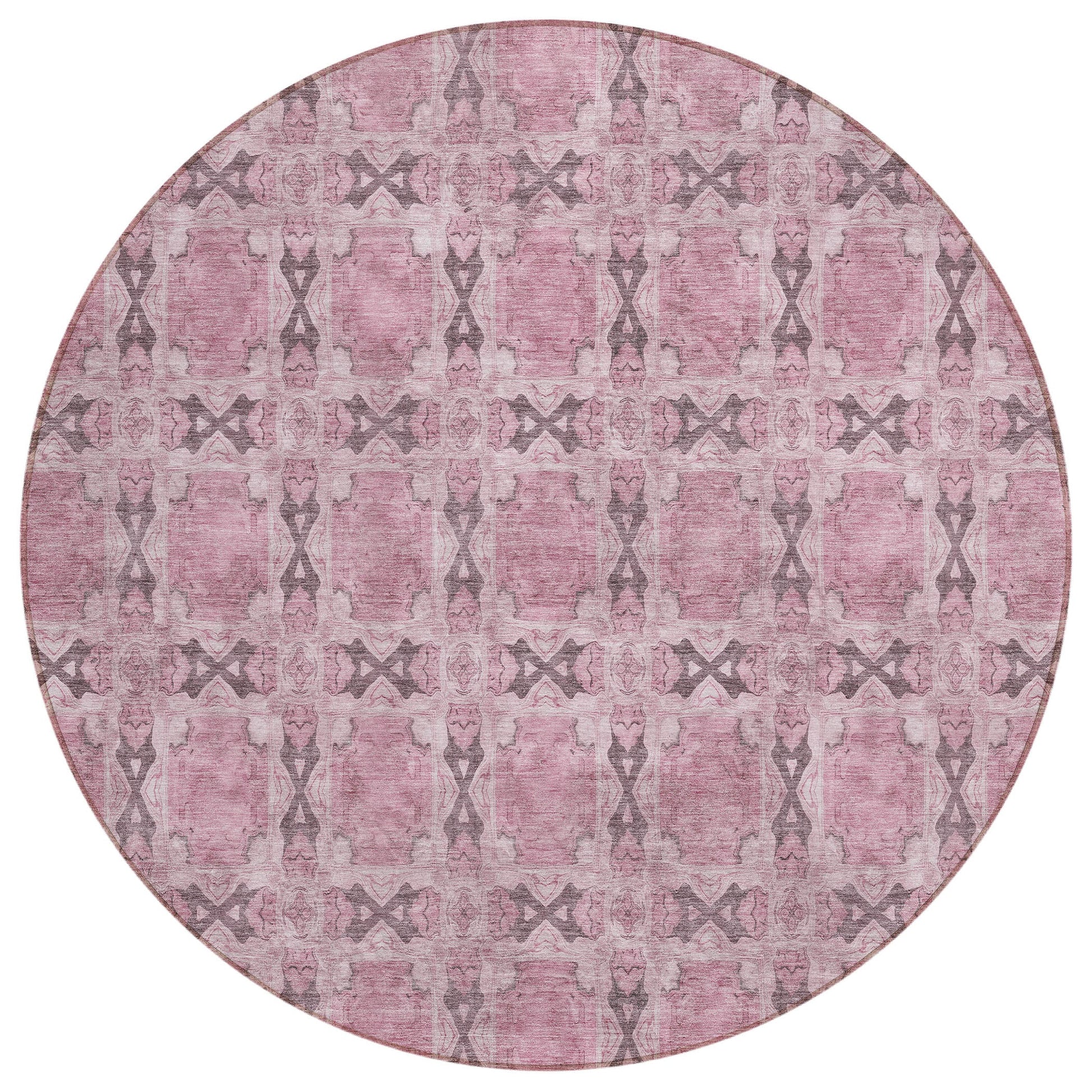 Addison Rugs Panel Pink Washable Indoor-Outdoor Rug