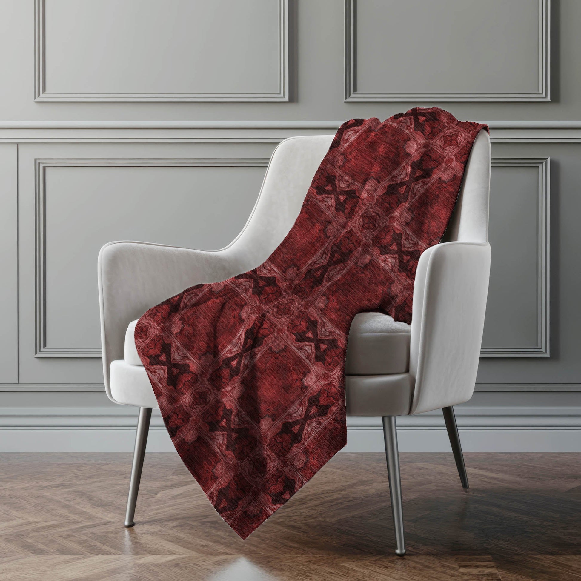 Addison Rugs Panel Red Washable Indoor-Outdoor Rug