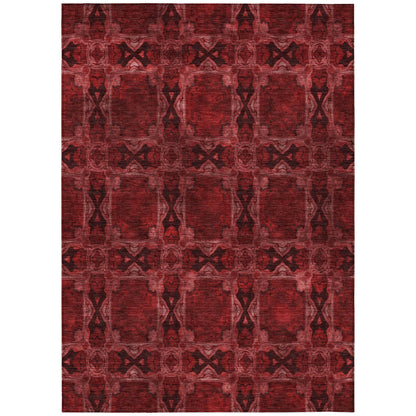 Addison Rugs Panel Red Washable Indoor-Outdoor Rug