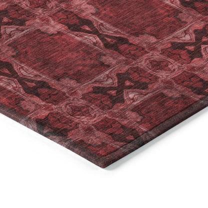 Addison Rugs Panel Red Washable Indoor-Outdoor Rug