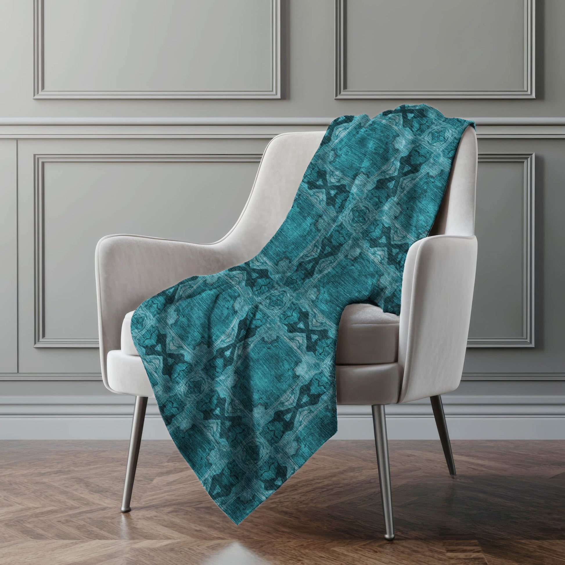 Addison Rugs Panel Teal Washable Indoor-Outdoor Rug