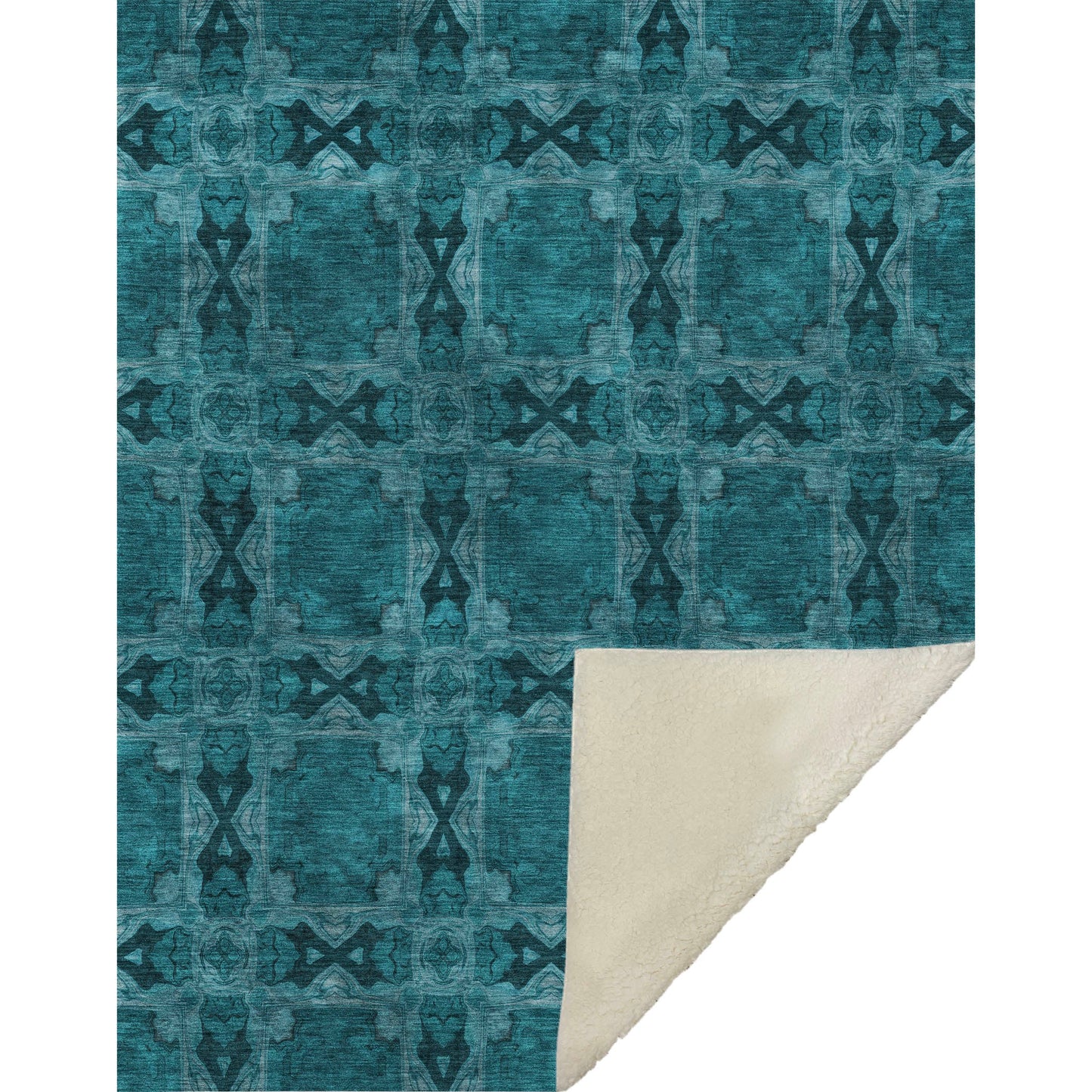 Addison Rugs Panel Teal Washable Indoor-Outdoor Rug