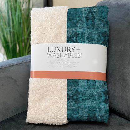 Addison Rugs Panel Teal Washable Indoor-Outdoor Rug