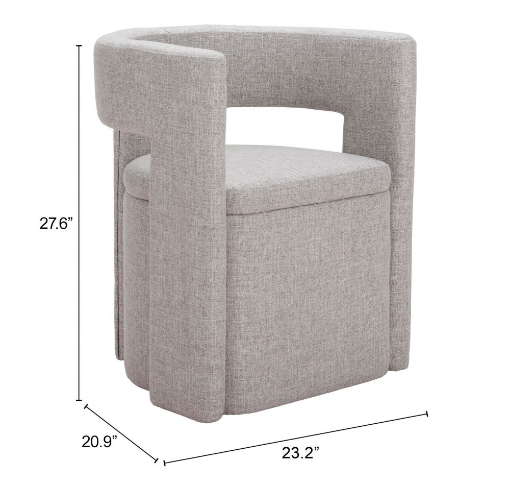 Zuo Modern Papua Grey Performance Fabric Dining Chair