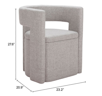 Zuo Modern Papua Grey Performance Fabric Dining Chair