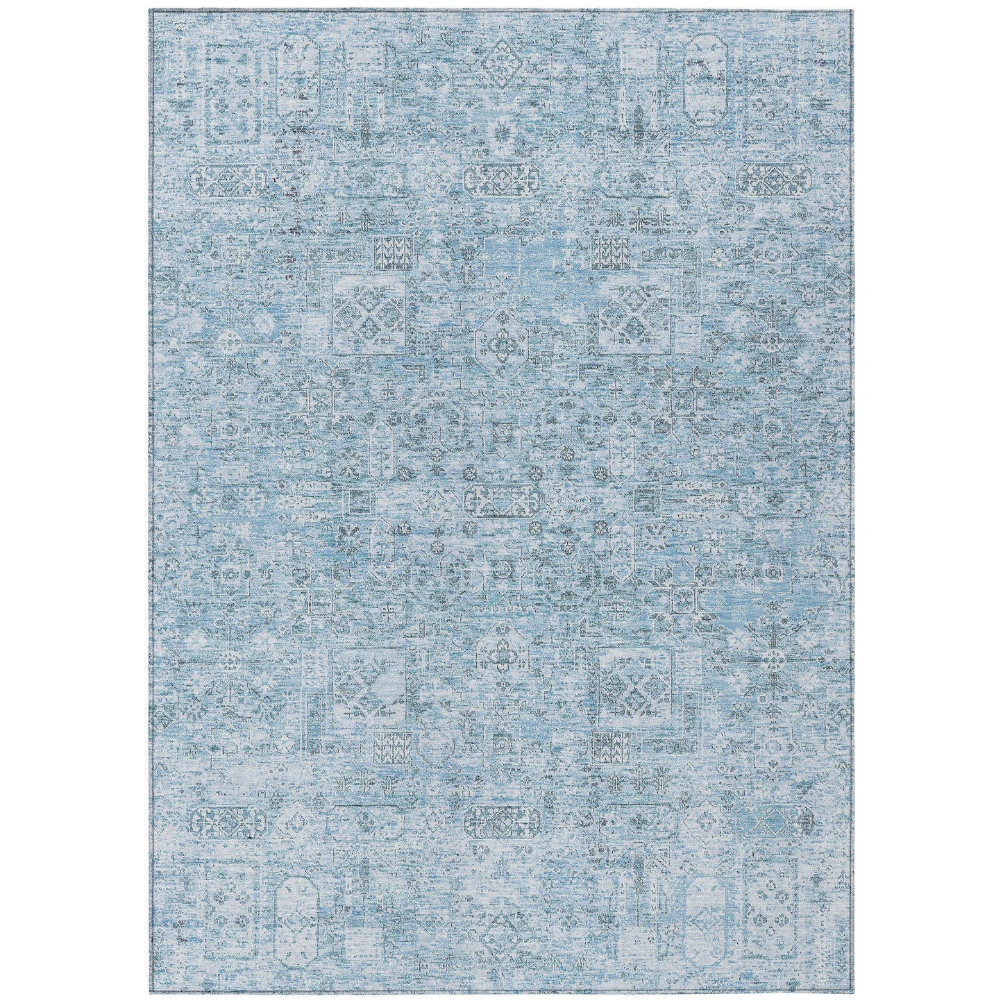 Addison Rugs Parallel Bands Blue Washable Indoor-Outdoor Rug