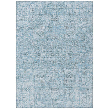 Addison Rugs Parallel Bands Blue Washable Indoor-Outdoor Rug