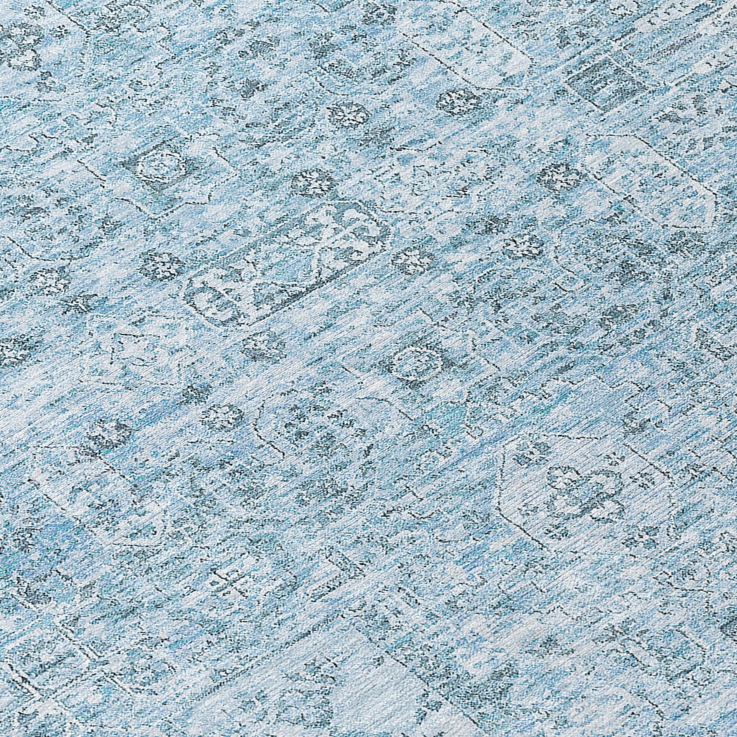 Addison Rugs Parallel Bands Blue Washable Indoor-Outdoor Rug