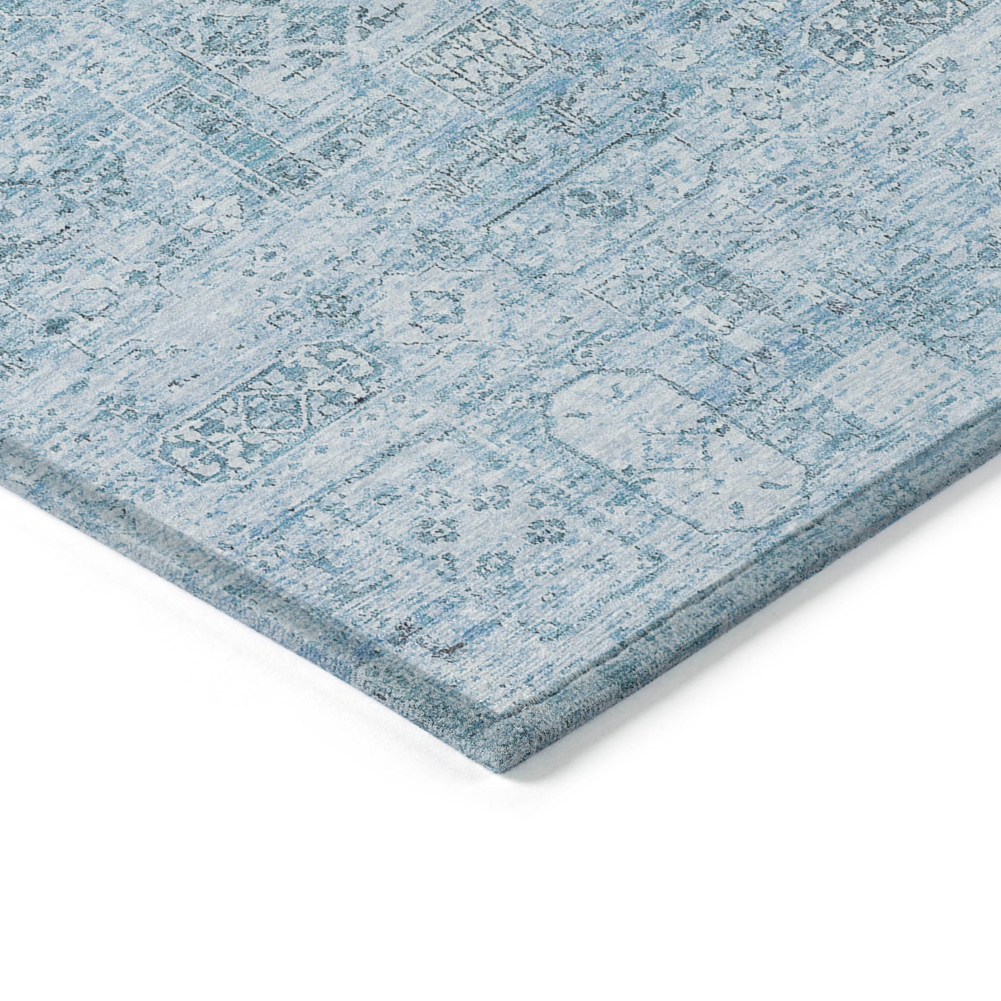 Addison Rugs Parallel Bands Blue Washable Indoor-Outdoor Rug