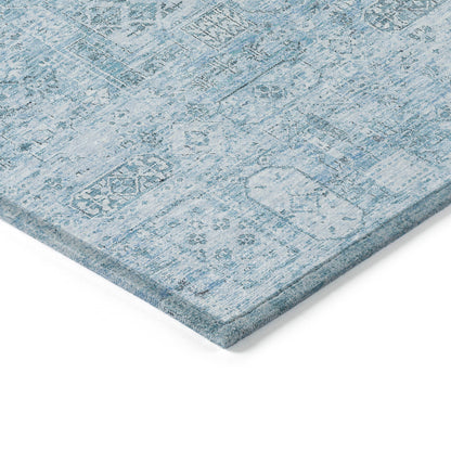 Addison Rugs Parallel Bands Blue Washable Indoor-Outdoor Rug