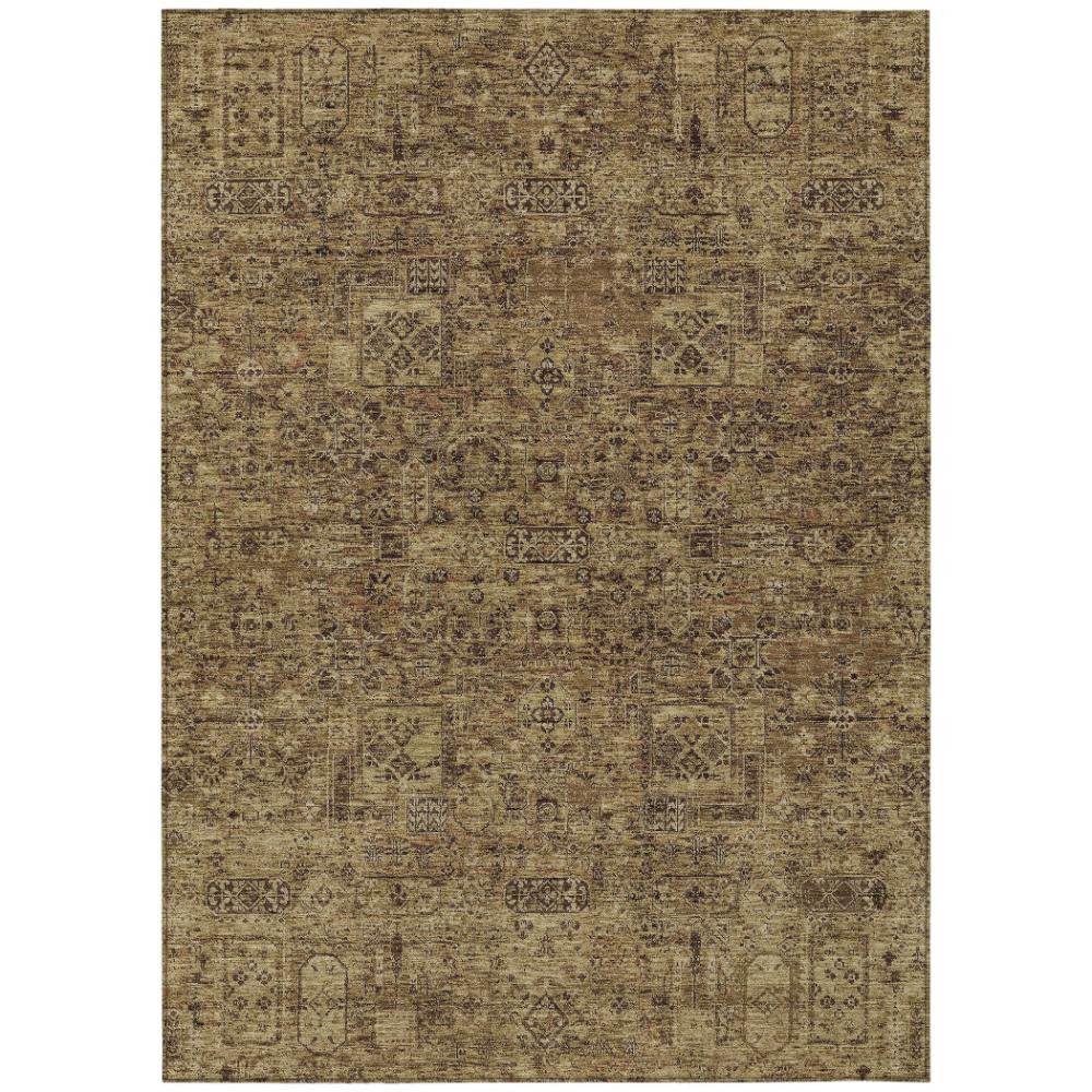 Addison Rugs Parallel Bands Brown Washable Indoor-Outdoor Rug