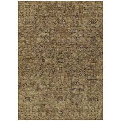 Addison Rugs Parallel Bands Brown Washable Indoor-Outdoor Rug